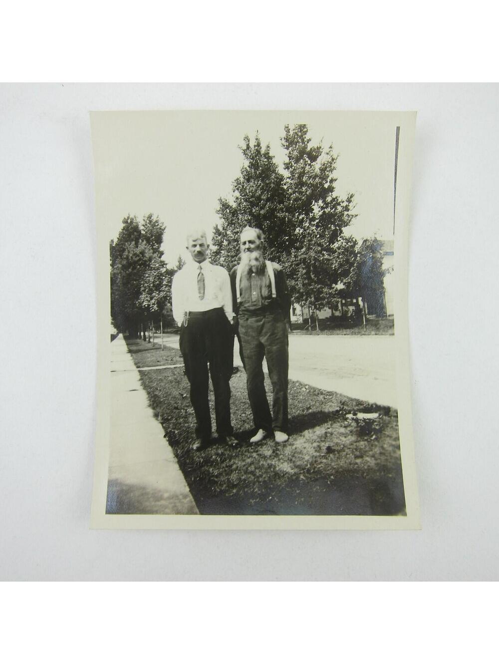 Photograph Men Standing Outside Charles Homan & Silas Briney Ohio Antique 1920s